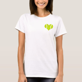 T-shirt d'amour de balle de tennis