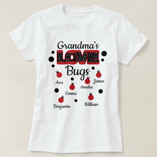 T-shirt d'amour de grand-mère personnalisée (Design devant)