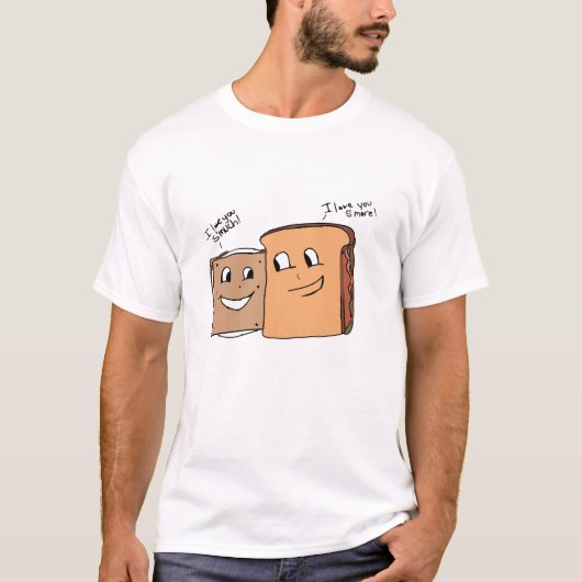 T-shirt d'amour de sandwich (Devant)
