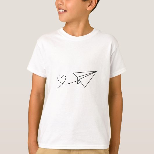 T-shirt d'amour pour l'avion papier (Devant)