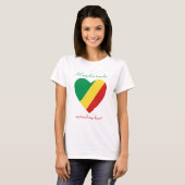 T-shirt d'amoureux de drapeau de Congo-Brazzaville (Devant entier)