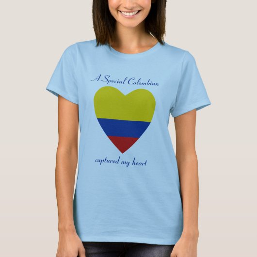 T-shirt d'amoureux de drapeau de la Colombie (Devant)