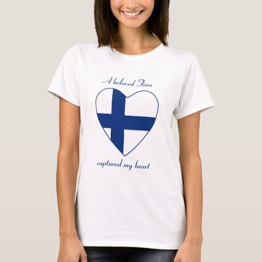 T-shirt d'amoureux de drapeau de la Finlande (Devant)