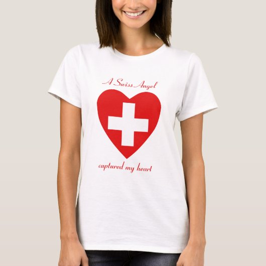 T-shirt d'amoureux de drapeau de la Suisse (Devant)