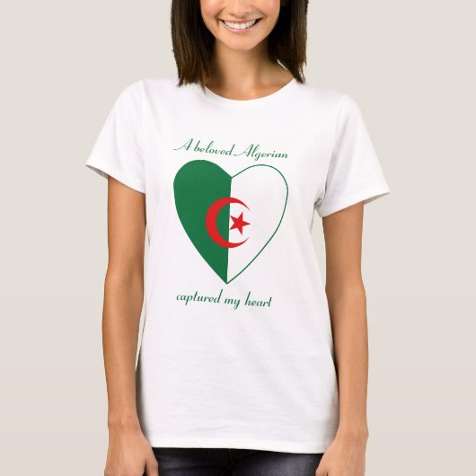 T-shirt d'amoureux de drapeau de l'Algérie (Devant)