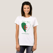 T-shirt d'amoureux de drapeau de l'Algérie (Devant entier)