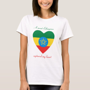 T-shirt d'amoureux de drapeau de l'Ethiopie