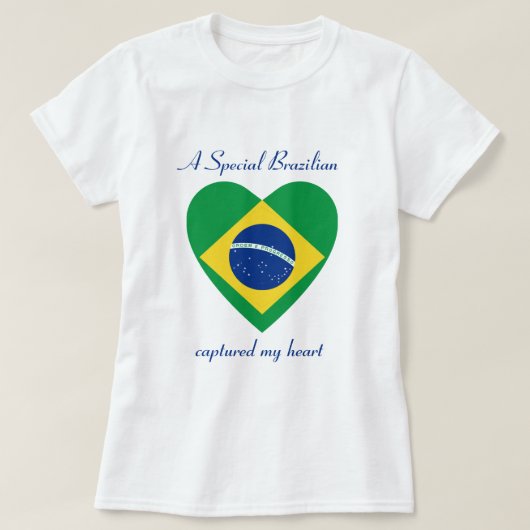 T-shirt d'amoureux de drapeau du Brésil (Design devant)
