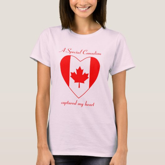 T-shirt d'amoureux de drapeau du Canada (Devant)