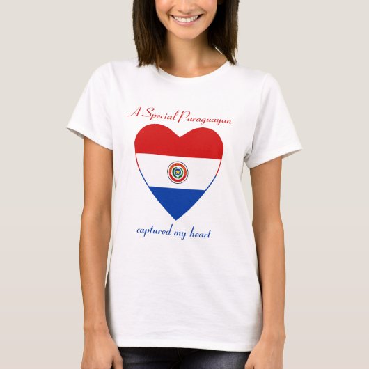 T-shirt d'amoureux de drapeau du Paraguay (Devant)