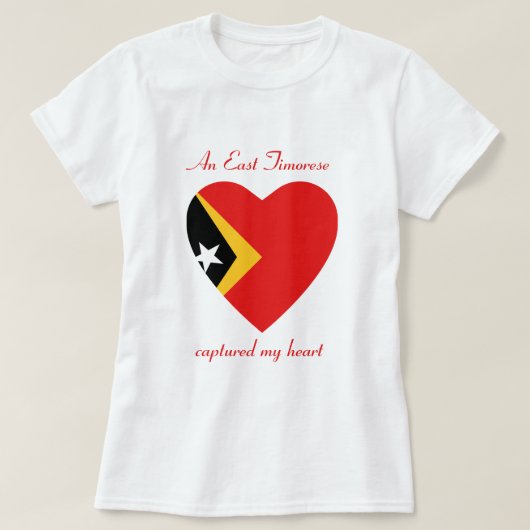 T-shirt d'amoureux de drapeau du Timor oriental (Design devant)