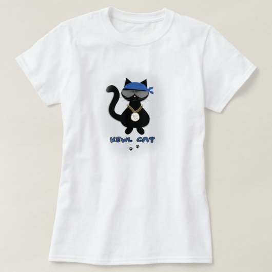 T-shirt d'amoureux des chats de Kewl d'amusement (Design devant)