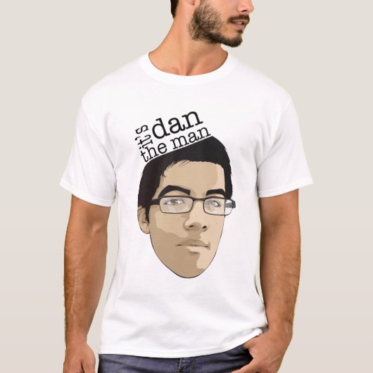 T-shirt Dan la pièce en t de visage d'homme (Devant)