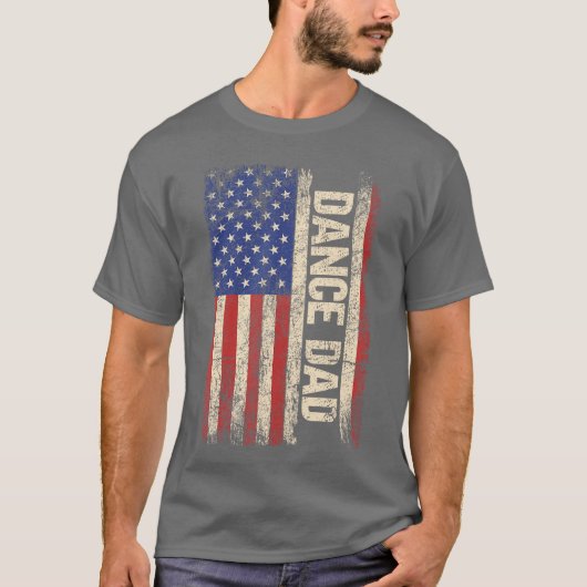 T-shirt Dance Dad US American Flag Dancer Dancing Father M (Devant)