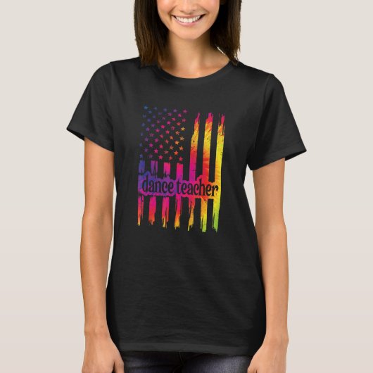 T-shirt Dance Enseignant nous Drapeau Dance Instructeur Da (Devant)