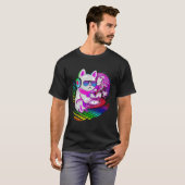 T-shirt Dance Musique Cat Dj (Devant entier)