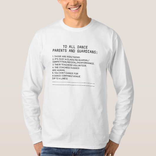 T-shirt Dance Parent Rappel Apple Unisex Long Manche (Devant)