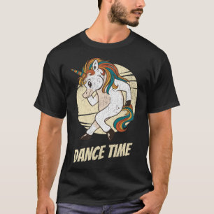 T-shirt Dance Time Unicorn cheval magique Danser Retro