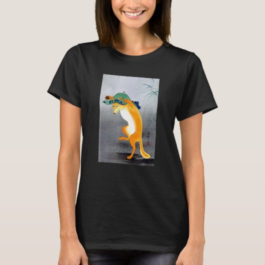 T-shirt Dancing Fox by Ohara Koson (Devant)