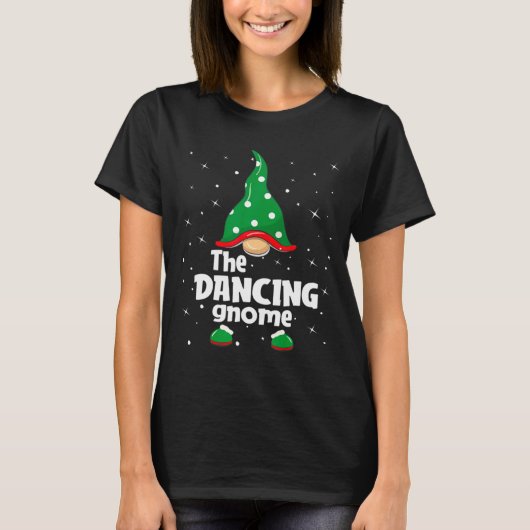 T-shirt Dancing Gnome Family Matching Christmas Funny Paja (Devant)