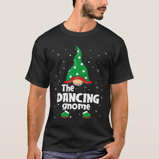 T-shirt Dancing Gnome Family Matching Christmas Funny Paja (Devant)