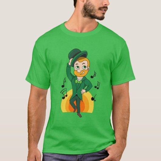T-shirt Dancing leprechaun, dessin animé de la Saint Patri (Devant)
