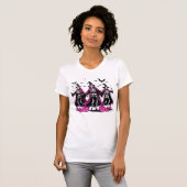 T-shirt Dancing Pink Skeleton Halloween Witch (Devant entier)