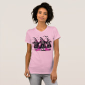 T-shirt Dancing Pink Skeleton Halloween Witch (Devant entier)