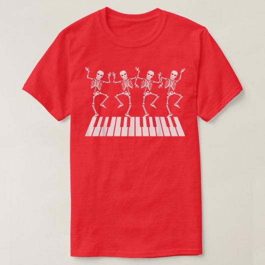 T-shirt Dancing Skeleton en Piano T (Design devant)