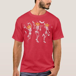 T-shirt Dancing Skeleton Halloween Garçons Citrouille effr