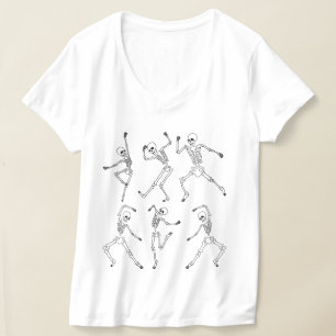 T-shirt Dancing Skeletons Halloween Design avec Citrouille