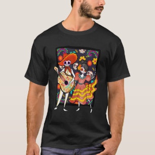T-shirt Dancing Skeletons Mexicaine Dead Day Dia De Los M