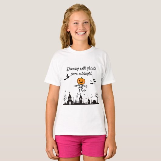 T-shirt Dancing With Ghost Since Midnight | Funny t shirt (Devant entier)