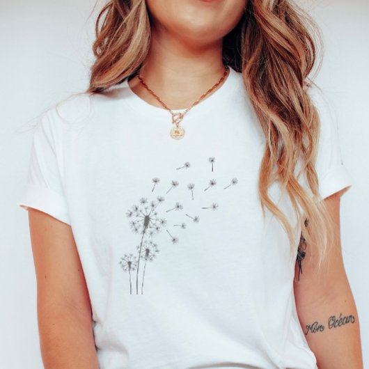 T-shirt Dandelion Breeze; Whimsical  Summer Floral