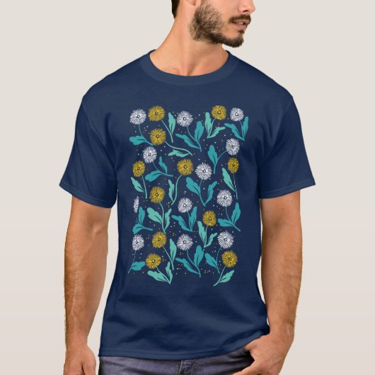 T-shirt Dandelion de printemps Fleurs et design Feuille (Devant)