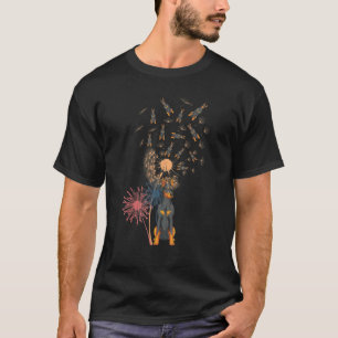 T-shirt Dandelion Doberman Propriétaire Chien Animal Anima