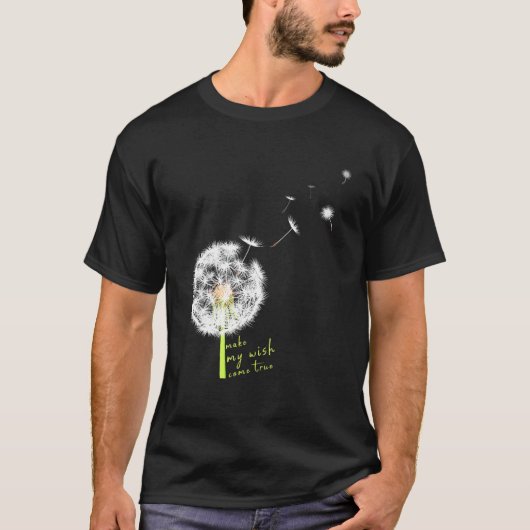T-shirt Dandelion Flower Imprimer Lucky Charm Faire My Wis (Devant)