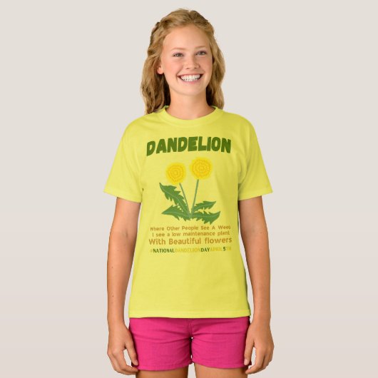 T-shirt Dandelion n'est pas une mauvaise herbe dans mon ja (Devant entier)