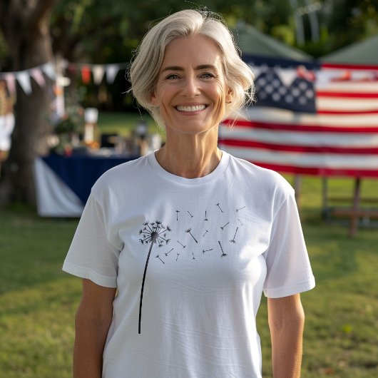 T-shirt Dandelion Seeds Boho Line Art