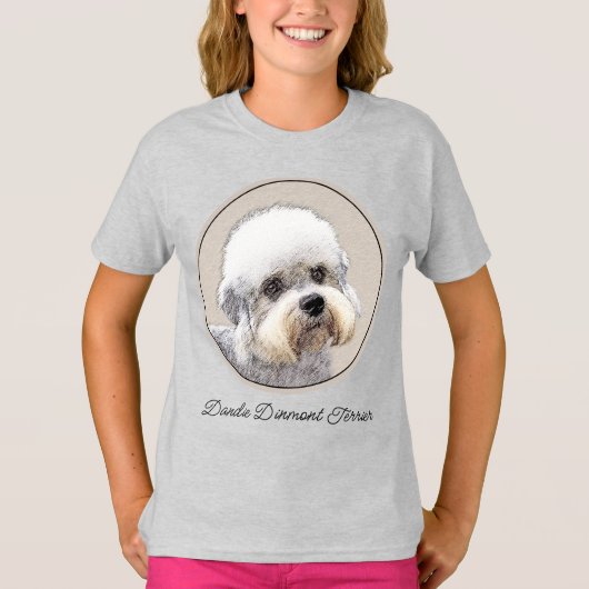 T-shirt Dandie Dinmont Terrier Peinture Chien Art original (Devant)