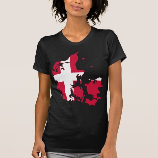 T-shirt Danemark Carte Drapeau DK (Devant)