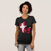 T-shirt Danemark Carte Drapeau DK (Devant entier)