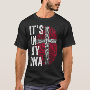 T-shirt Danemark C'est dans mon ADN mignon empreinte digit