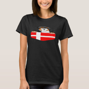 T-shirt Danemark Drapeau Cavalier Le Roi Charles Spaniel C