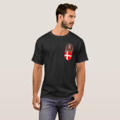 T-shirt Danemark Drapeau Champ Chien Espagnol Dans Poche (Devant entier)