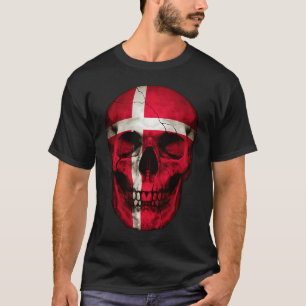 T-shirt Danemark Drapeau Crâne DansDanemark Racines Fières