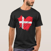 T-shirt Danemark Drapeau I Love Danemark Il Est Dans Mon A (Devant)