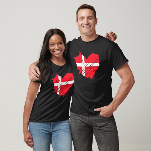 T-shirt Danemark Drapeau I Love Danemark Il Est Dans Mon A (Unisexe)