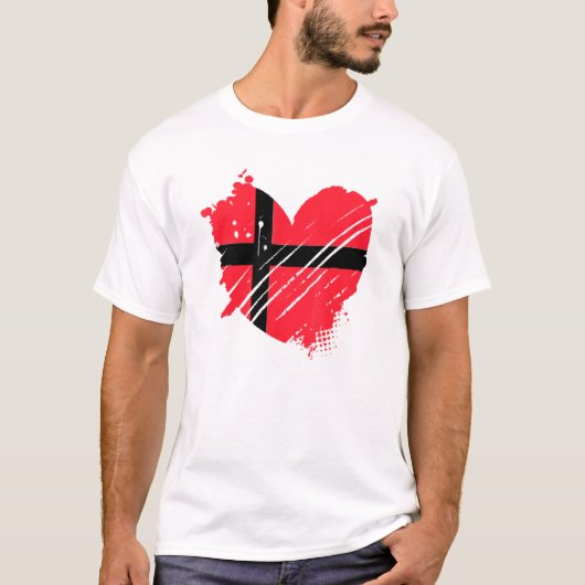 T-shirt Danemark Drapeau I Love Danemark Il Est Dans Mon A (Devant)