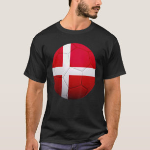 T-shirt Danemark Football National Ball Danemark Drapeau F